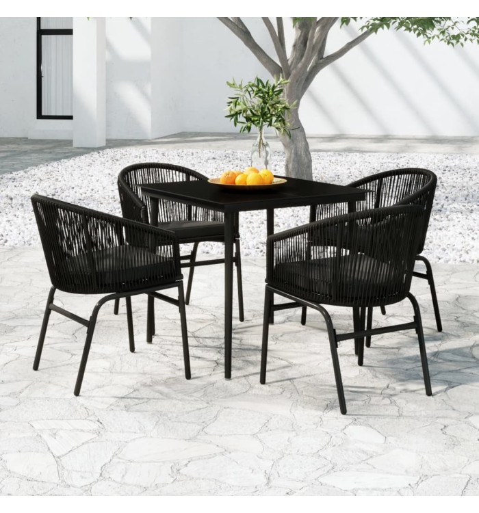 Ensemble à manger de jardin 5 pcs Noir | Mobilier & Déco