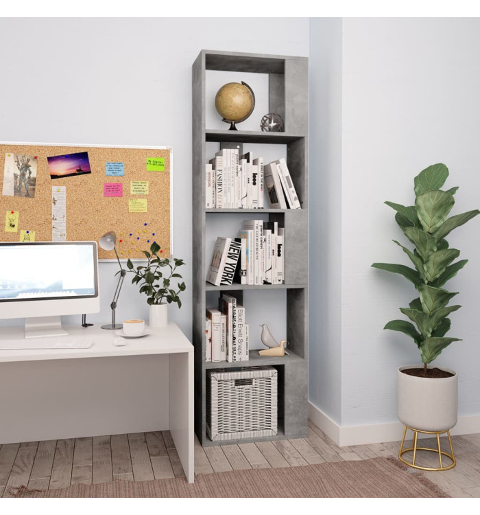 Bibliothèque/Séparateur de pièce Gris béton Bois d’ingénierie | Mobilier & Déco