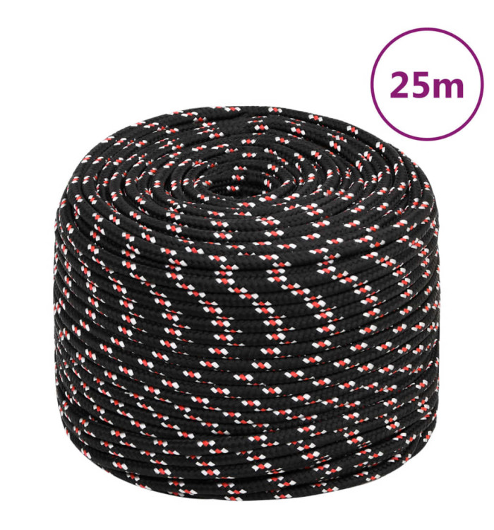 Corde de bateau Noir 8 mm 25 m Polypropylène | Mobilier & Déco