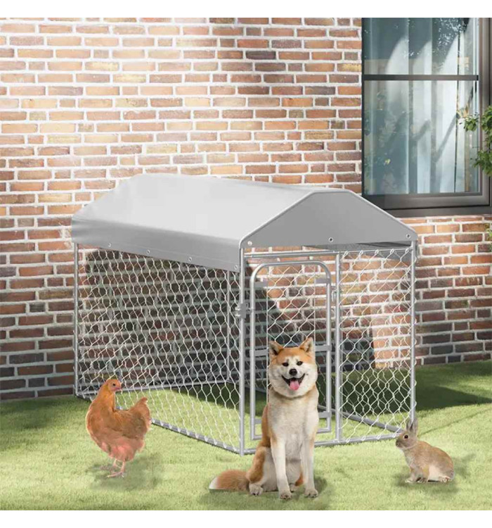 Chenil d'extérieur avec toit pour chiens 200x100x125 cm | Mobilier & Déco