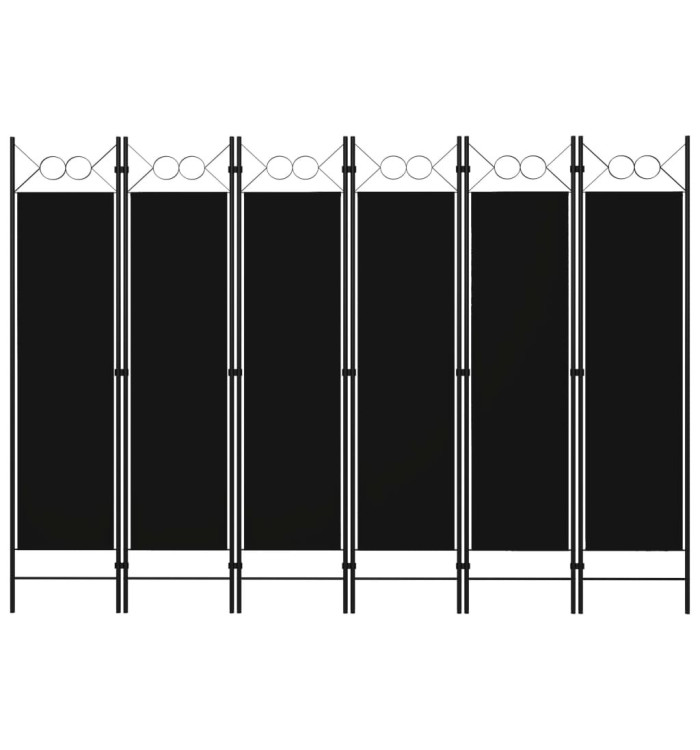 Cloison de séparation 6 panneaux Noir 240x180 cm | Mobilier & Déco