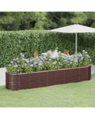 Lit surélevé de jardin Acier enduit de poudre marron | Mobilier & Déco