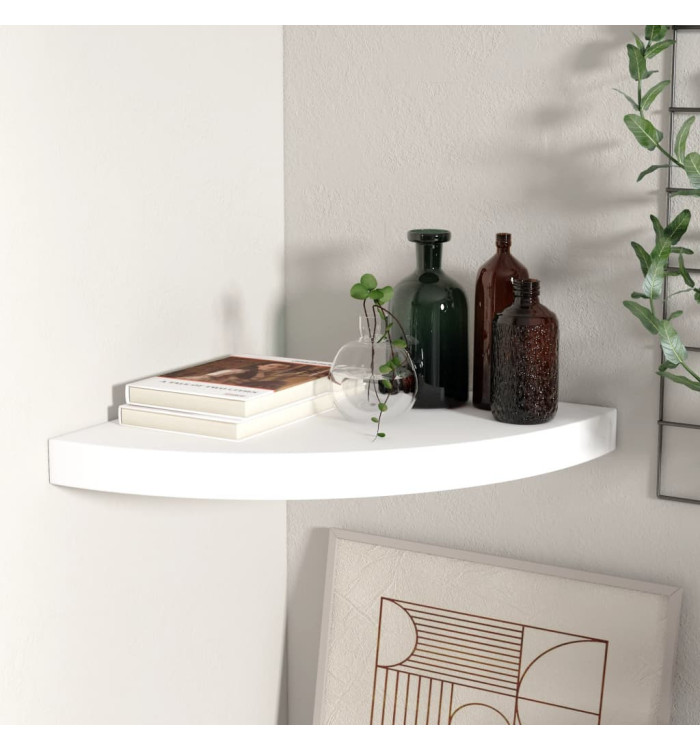 Étagère d'angle flottante blanc 35x35x3,8 cm MDF | Mobilier & Déco
