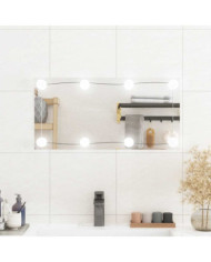 Miroir mural avec lumières LED 30x60 cm verre rectangulaire | Mobilier & Déco