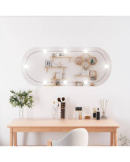 Miroir mural avec lumières LED 40x90 cm verre ovale | Mobilier & Déco
