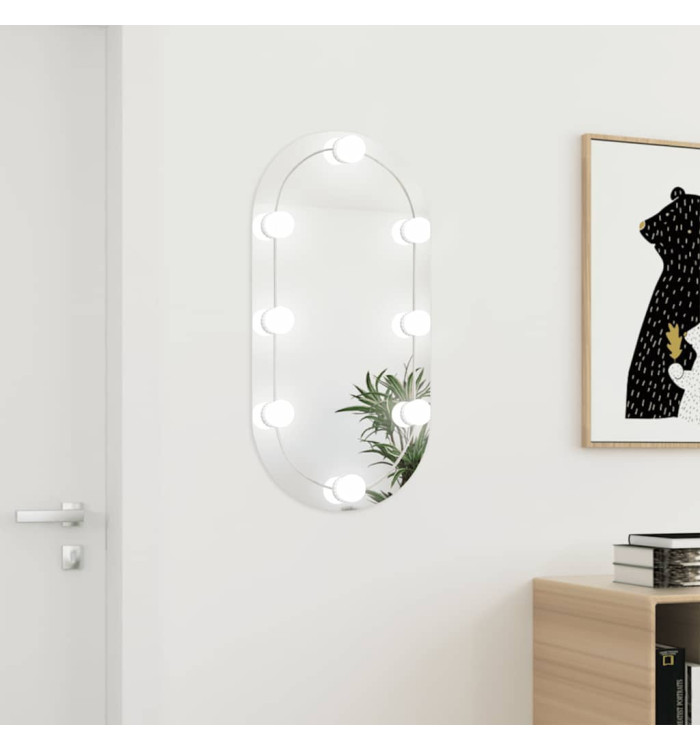 Miroir avec éclairage LED 80x40 cm Verre Ovale | Mobilier & Déco