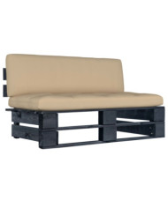 Canapé central palette de jardin noir bois de pin imprégné | Mobilier & Déco