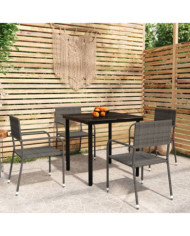Ensemble à manger de jardin 5 pcs Gris | Mobilier & Déco