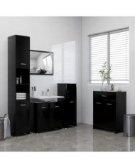 Ensemble de meubles de salle de bain 4 pcs Noir | Mobilier & Déco
