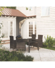Ensemble à manger d'extérieur 5pcs avec coussins Résine tressée | Mobilier & Déco