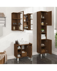 Ensemble d'armoires de salle de bain 3 pcs chêne marron | Mobilier & Déco
