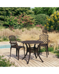 Ensemble de bistro 3 pcs Aluminium coulé Bronze | Mobilier & Déco