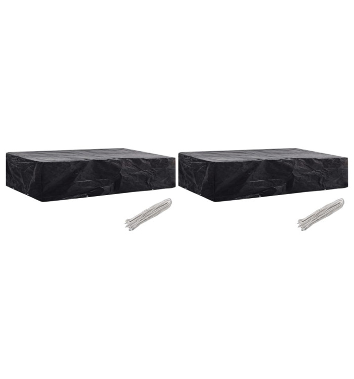 Housses de chaise de jardin 8 œillets 2 pcs 218 x 77 x 55 cm | Mobilier & Déco