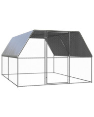Poulailler d'extérieur 3x4x2 m Acier galvanisé | Mobilier & Déco
