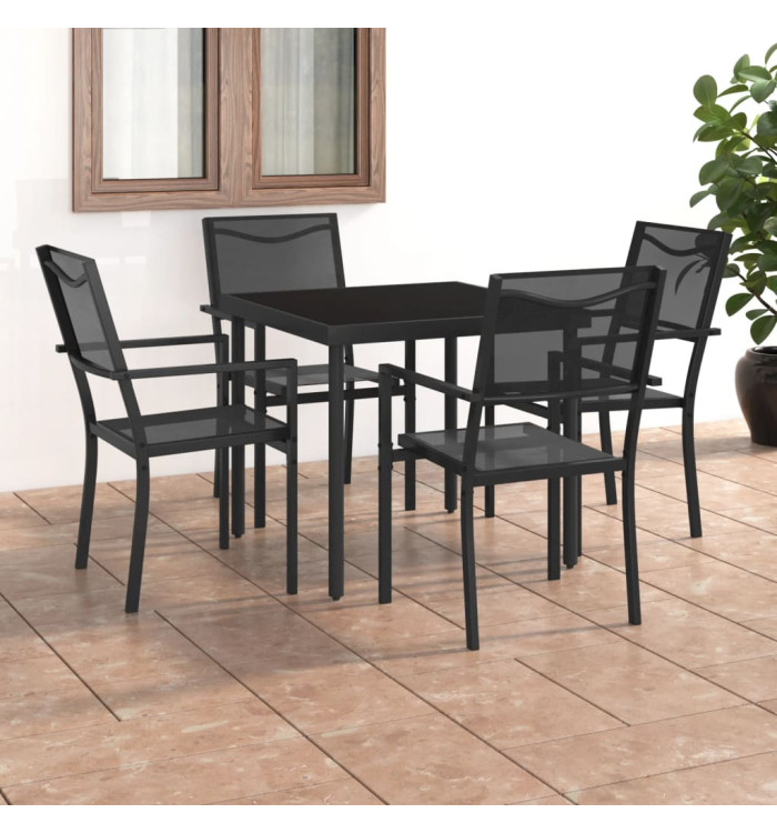 Mobilier de salle à manger d'extérieur 5 pcs Acier | Mobilier & Déco