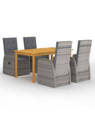 Ensemble à manger de jardin 5 pcs Gris | Mobilier & Déco