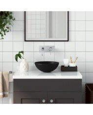 Lavabo de salle de bain Céramique Noir mat Rond | Mobilier & Déco