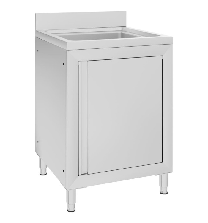 Évier de cuisine commercial 60x60x96 cm Acier inoxydable | Mobilier & Déco