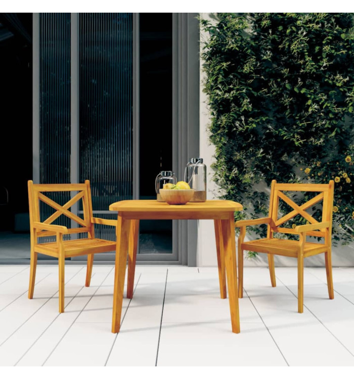 Table de jardin 85x85x75 cm Bois d'acacia solide | Mobilier & Déco