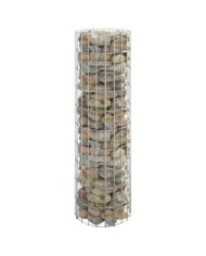 Poteau à gabion circulaire Acier galvanisé Ø30x100 cm | Mobilier & Déco
