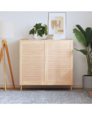 Portes d'armoire à persiennes 2 pcs 99,3x59,4 cm pin massif | Mobilier & Déco