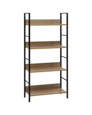 Bibliothèque à 4 niveaux chêne 60x27,6x124,5 cm bois ingénierie | Mobilier & Déco