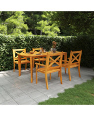 Ensemble à manger de jardin 5 pcs Bois d'acacia solide | Mobilier & Déco