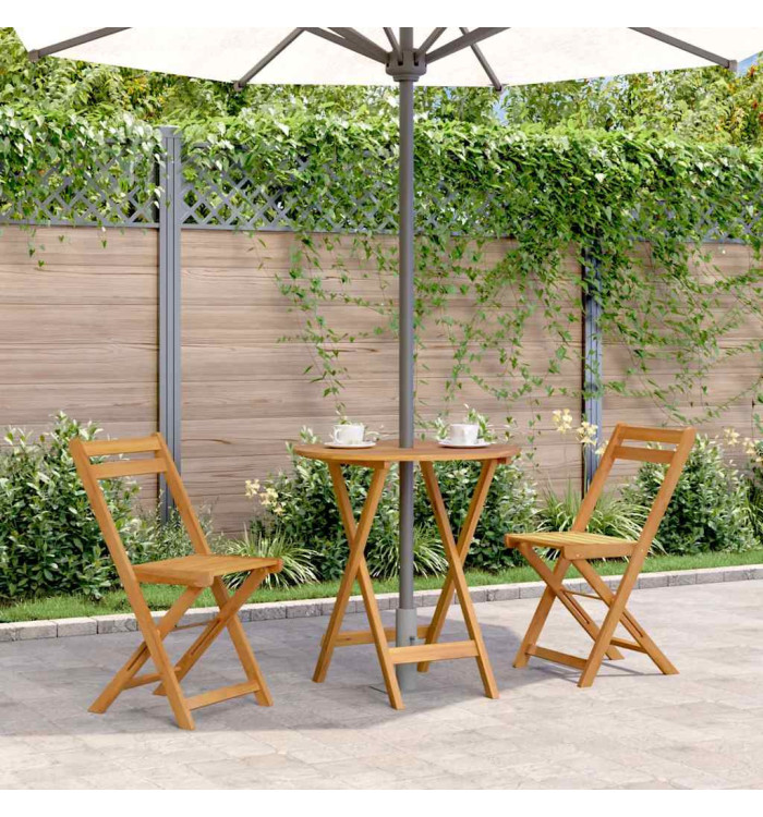 Table pliable de jardin 70 cm Bois d'acacia solide | Mobilier & Déco
