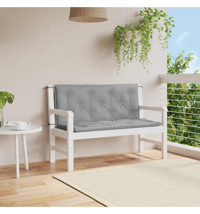 Coussin de banc de jardin gris 120x(50+50)x7 cm tissu oxford | Mobilier & Déco