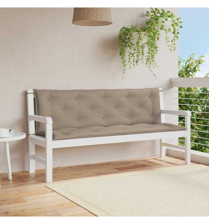 Coussin de banc de jardin taupe 150x(50+50)x7 cm tissu oxford | Mobilier & Déco