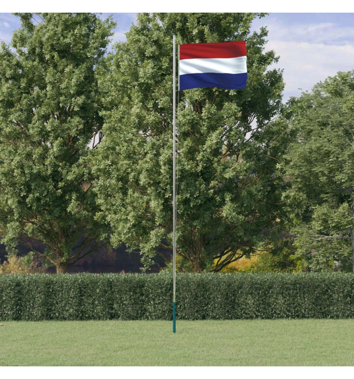 Drapeau des Pays-Bas et mât 6,23 m Aluminium | Mobilier & Déco