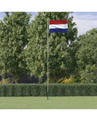 Drapeau des Pays-Bas et mât 6,23 m Aluminium | Mobilier & Déco