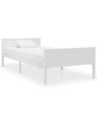 Cadre de lit sans matelas bois massif de pin blanc 100x200 cm | Mobilier & Déco