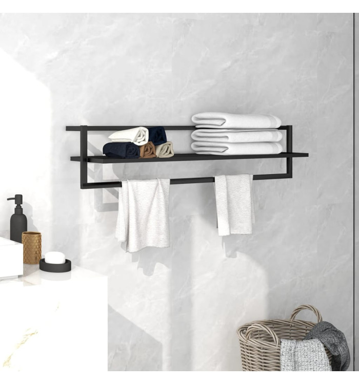 Porte-serviettes Noir 95x25x22 cm Fer | Mobilier & Déco