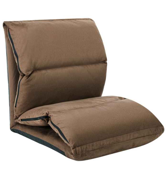 Chaise pliable de sol Taupe Microfibre | Mobilier & Déco