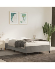 Cadre de lit sans matelas gris clair 120x200 cm velours | Mobilier & Déco