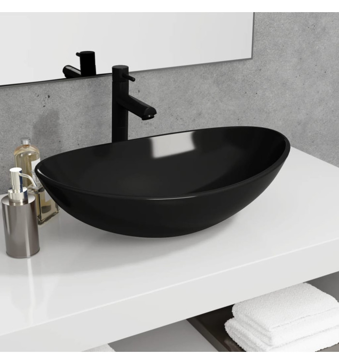 Lavabo Verre trempé 54,5x35x15,5 cm Noir | Mobilier & Déco