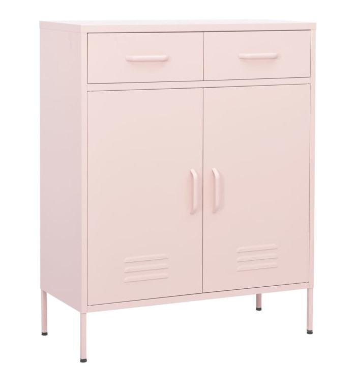 Armoire de rangement Rose 80x35x101,5 cm Acier | Mobilier & Déco