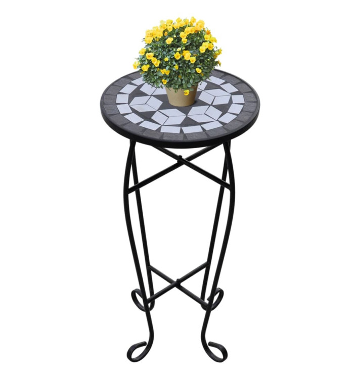 Table d'appoint Mosaïque Noir et blanc | Mobilier & Déco