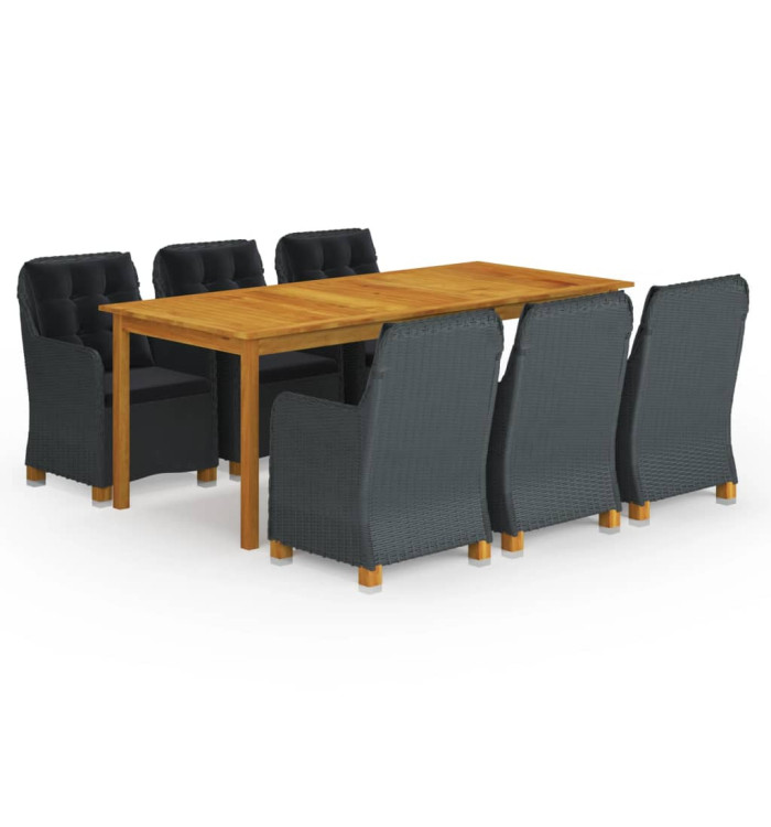 Ensemble à manger de jardin 7 pcs Gris foncé | Mobilier & Déco