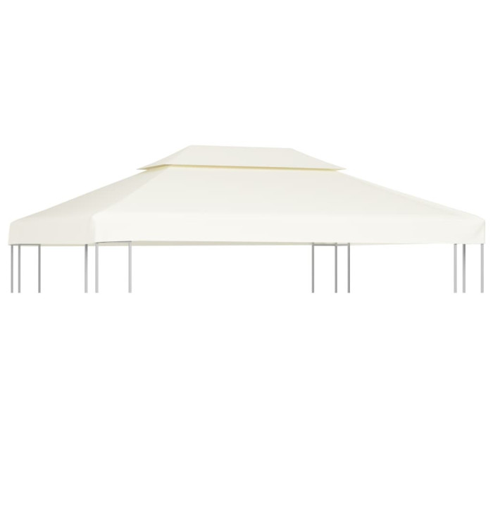 Recouvrement de remplacement d'auvent 310 g/m² Blanc crème 3x4m | Mobilier & Déco
