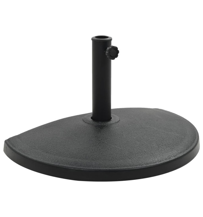 Socle demi-rond de parasol Polyrésine 15 kg Noir | Mobilier & Déco