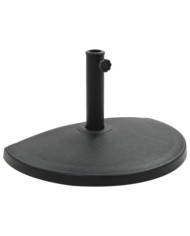 Socle demi-rond de parasol Polyrésine 15 kg Noir | Mobilier & Déco