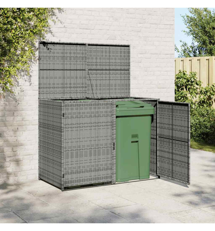 Abri de poubelle double Résine tressée Anthracite 148x77x111cm | Mobilier & Déco