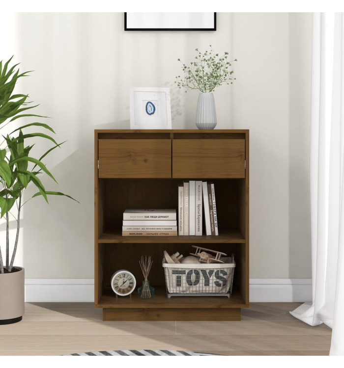 Armoire console Marron miel 60x34x75 cm Bois de pin solide | Mobilier & Déco