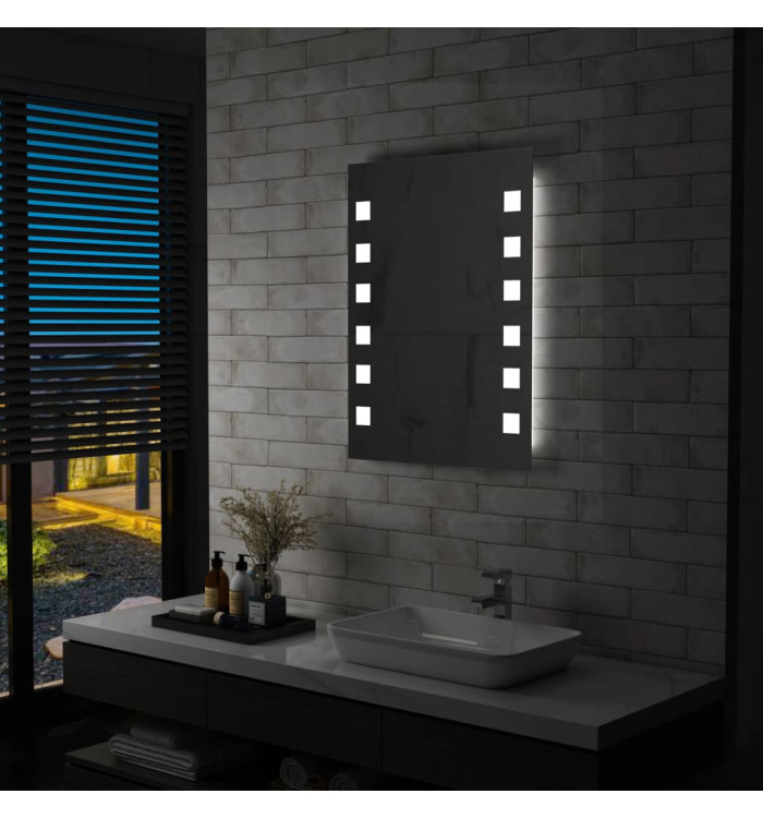 Miroir mural à LED pour salle de bains 60x80 cm | Mobilier & Déco