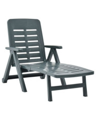 Chaise longue pliable Plastique Vert | Mobilier & Déco