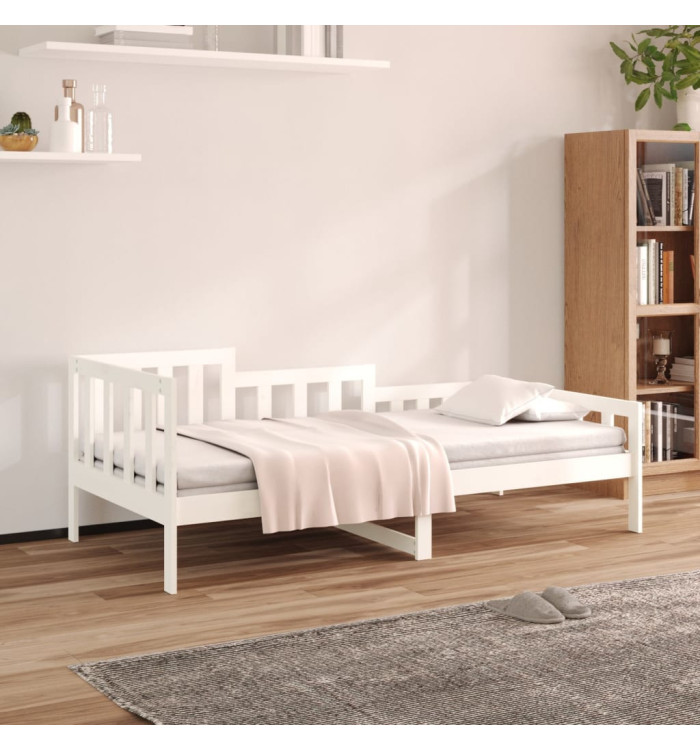 Lit de jour sans matelas blanc 90x190 cm bois de pin massif | Mobilier & Déco
