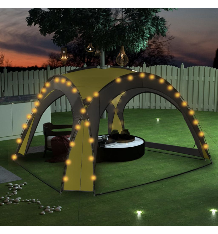 Tente de réception avec LED et 4 parois 3,6x3,6x2,3 m Vert | Mobilier & Déco