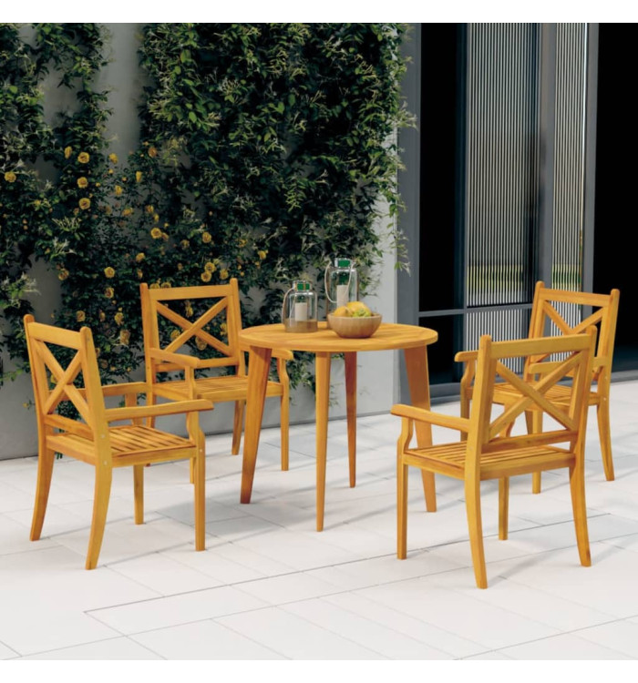 Ensemble à manger de jardin 5 pcs Bois d'acacia solide | Mobilier & Déco